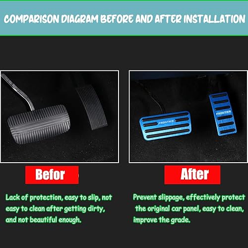 Miniatura 2 de Xinrsheag Cubiertas de pedal de acelerador de gas de aleación de aluminio Accesorios interiores antideslizantes sin perforación Kit de pastillas de