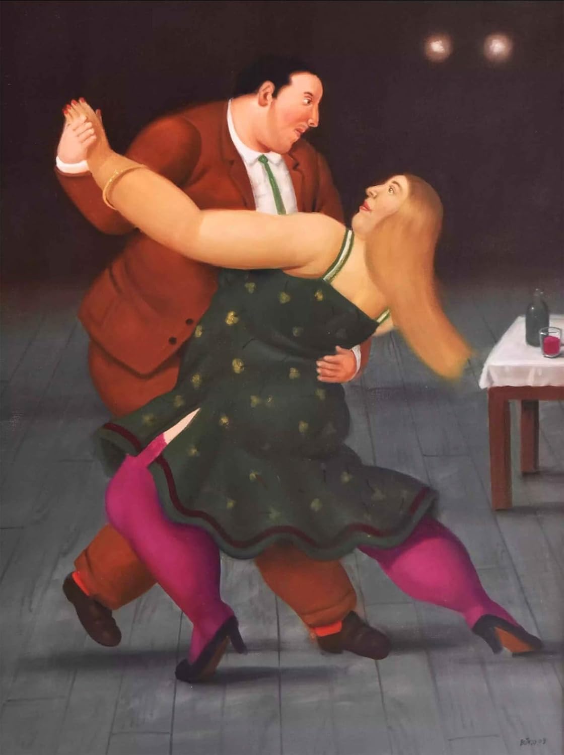 Matvsd Kohecs Fernando Botero Tango Dancers Canvas Wall Art for Living Room, 16x24in, Unframed