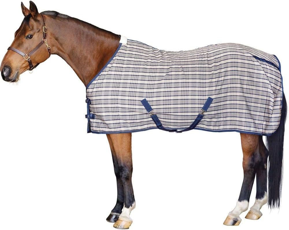 Schneiders Hunt Club Plaid II Horse Stable Sheet | Classic Lightweight Summer & Show Cover | Durable Polyester Fabric | Fleece-Lined Wither | Secure Fit Design