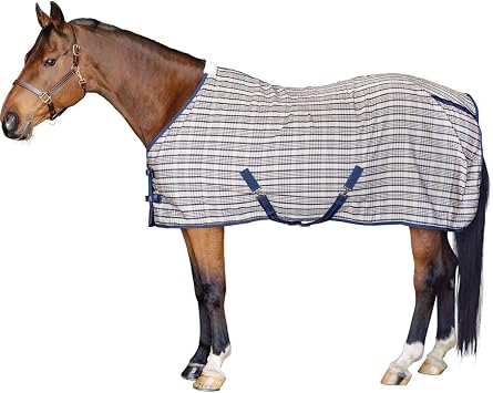 Schneiders Hunt Club Plaid II Horse Stable Sheet | Classic Lightweight Summer & Show Cover | Durable Polyester Fabric | Fleece-Lined Wither | Secure Fit Design