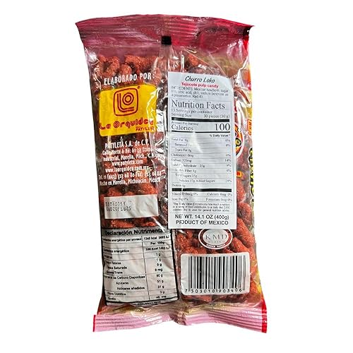 Miniatura 2 de Churro Loko Tamarindo Flvd Dulces Mexicanos, Fruita, Chile y Sal, Tiritas Trocitos 14.1 oz (400 gr)