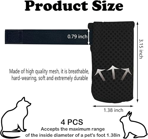 Miniatura 2 de 4 guantes para gatos para evitar arañazos, zapatos de malla transpirable para gatos, guantes ajustables antiarañazos para gatos, adecuados para