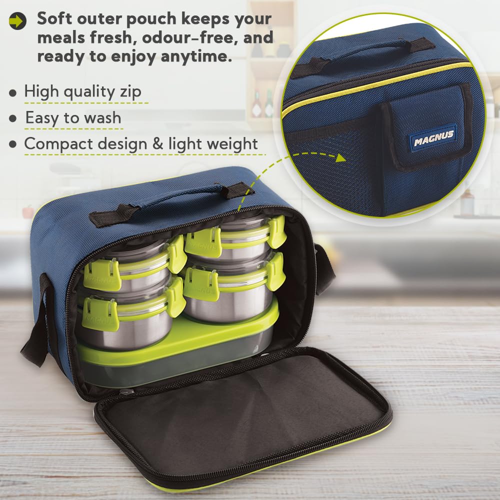 Magnus Stainless Steel Lunch Box - Leak-Proof & Airtight -8