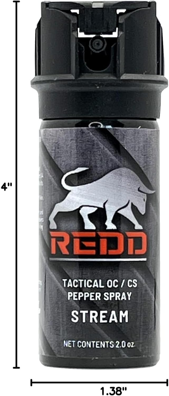 Redd, Tactical OC/CS Pepper Spray - Flip Top Stream (2 oz)