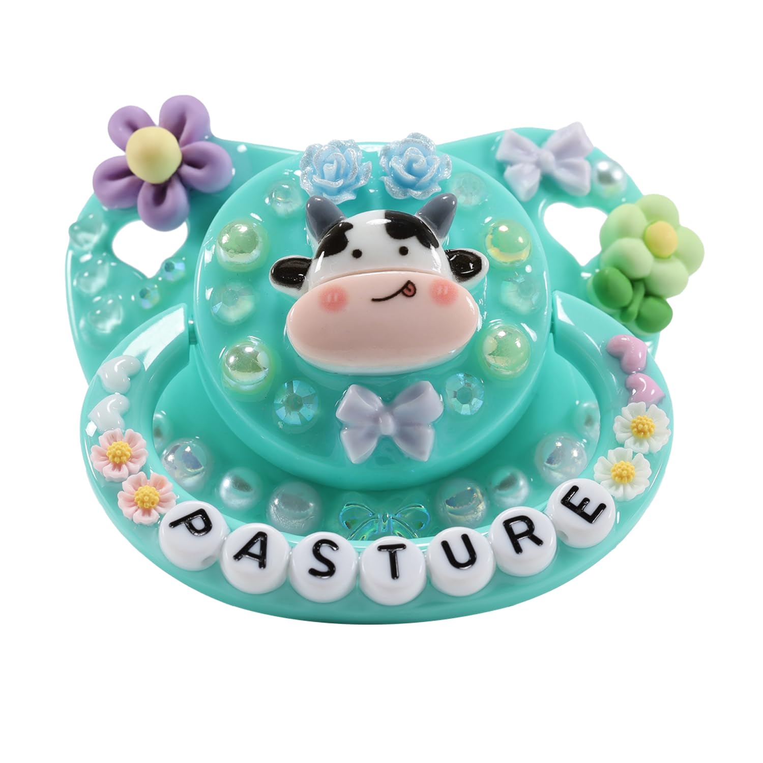 CutiePlusU Adult Pacifier Big Shield DIY Handmade Adult Pacifier - Green Pasture