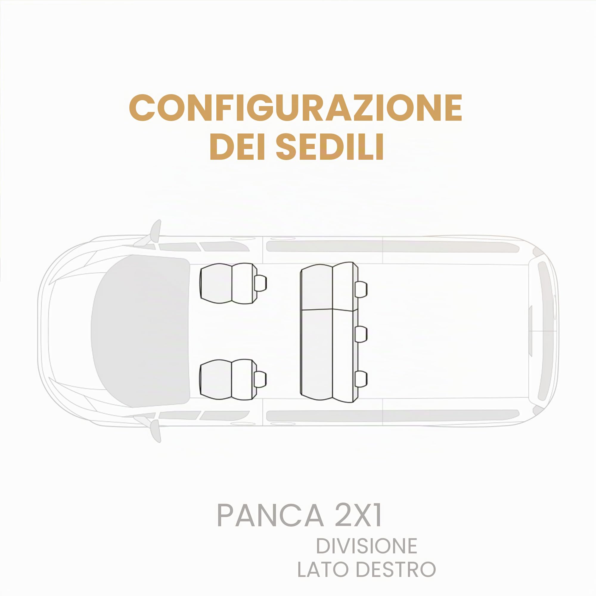 MOTOS Coprisedili Copri Sedile Auto per Fiat Qubo 2008-2024 con Sistema Airbag Attivo, Materiale a Tre Strati, Look Elegante, Personalizzazione Perfetta, Applicazione Versatile per Automobilisti e Con