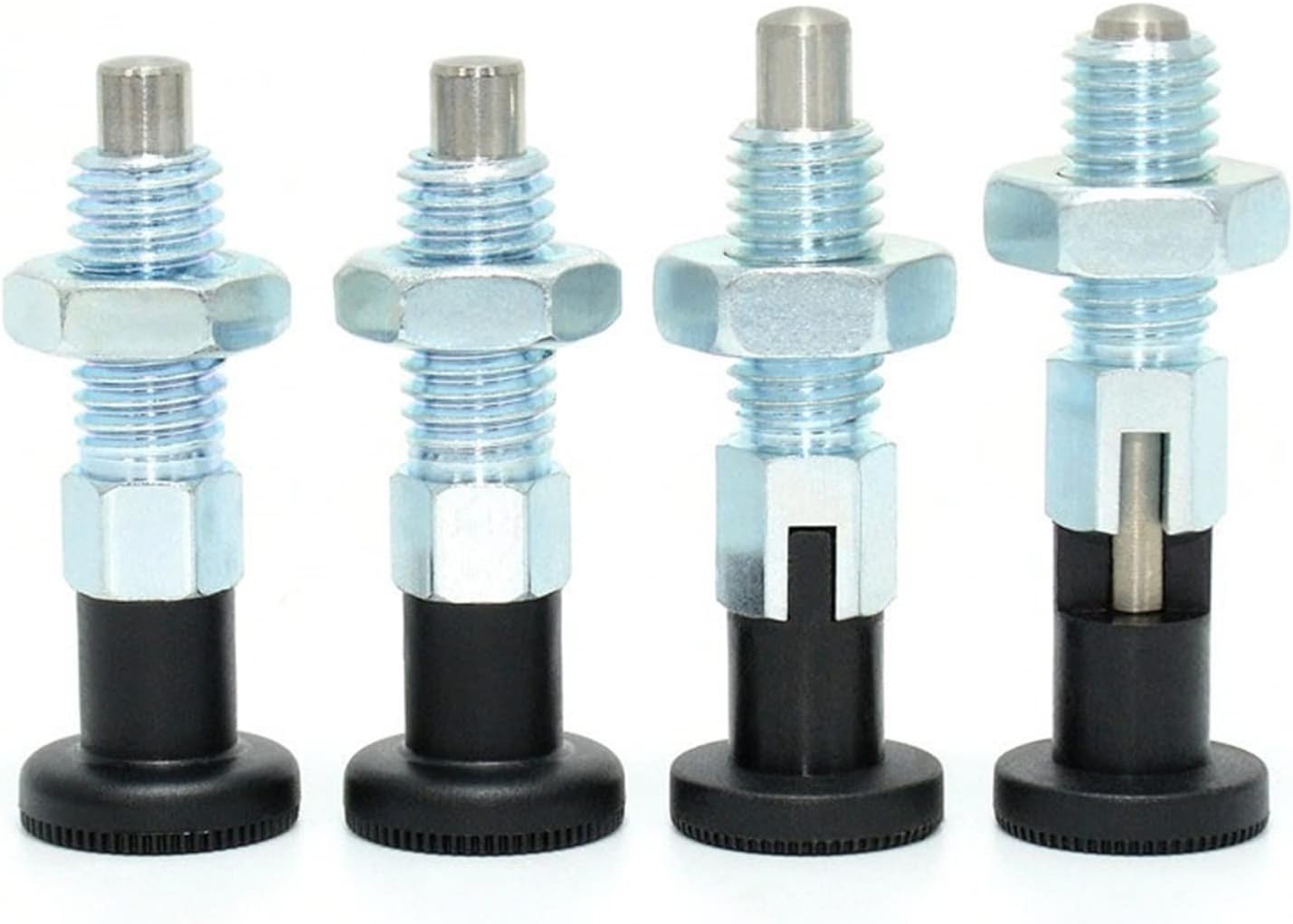 M10-6mm Index Plunger Bolts Return Type Plastic Knob Stainless Steel Pin Coarse Thread 1Pcs(MT302Z)