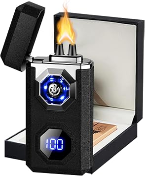 Rechargeable Windproof Arc Lighter USB Charging Long-Lasting Battery Scrub Design Perfect for Camping Hiking BBQ and Everyday Use Ideal Gift for Men & WomenFrosted Black