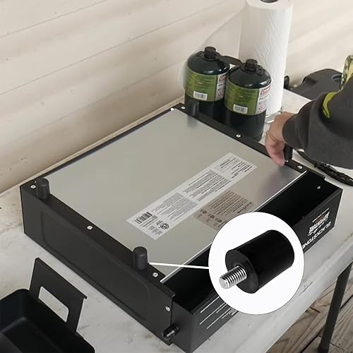 Miniatura 4 de 4 patas de goma para horno Blackstone de 17 y 22 pulgadas, accesorios de parrilla estabilizadores cortos para mantener tu plancha estable, pies
