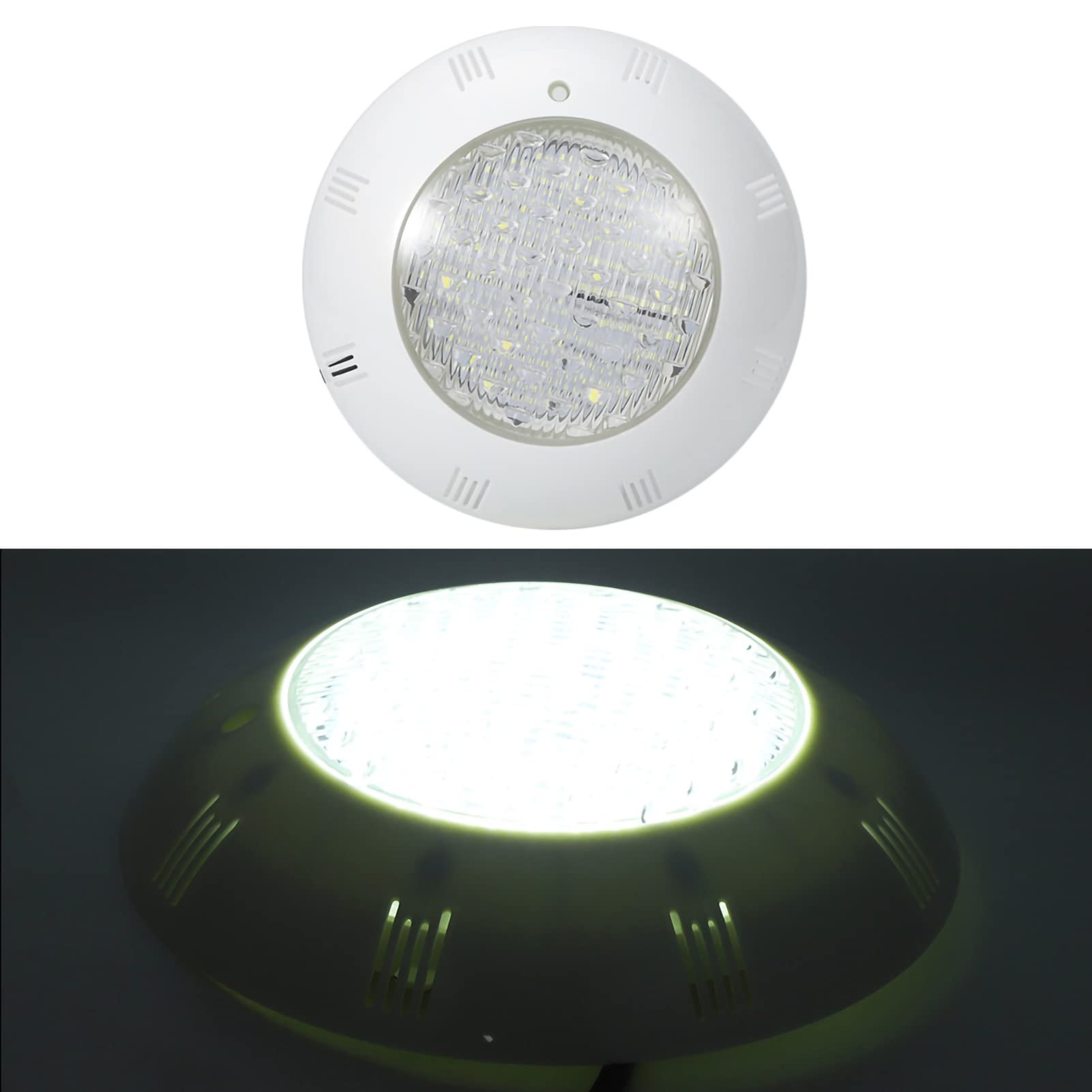 15 W AC 12 V LED-Unterwasserlicht in Weiß und RGB, wasserdichte IP68-Poolbeleuchtung, gehärtetes Glas mit Edelstahlgehäuse, ferngesteuert für Teiche, Springbrunnen und (Weißes Licht 15W)