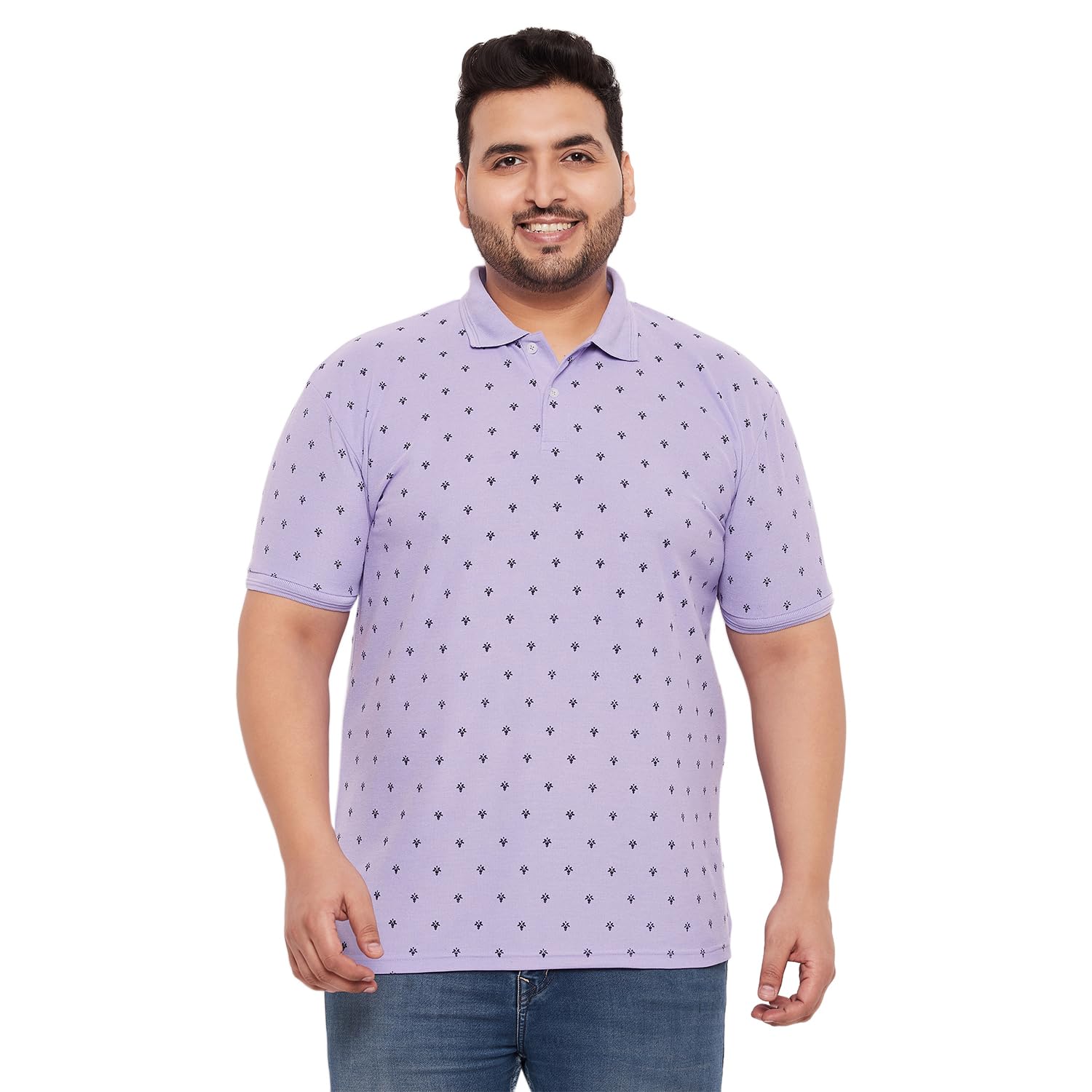 GET GOLF Men's Plus Size Cotton Blend Tshirt-BigC-1008-LAVENDER_4XL