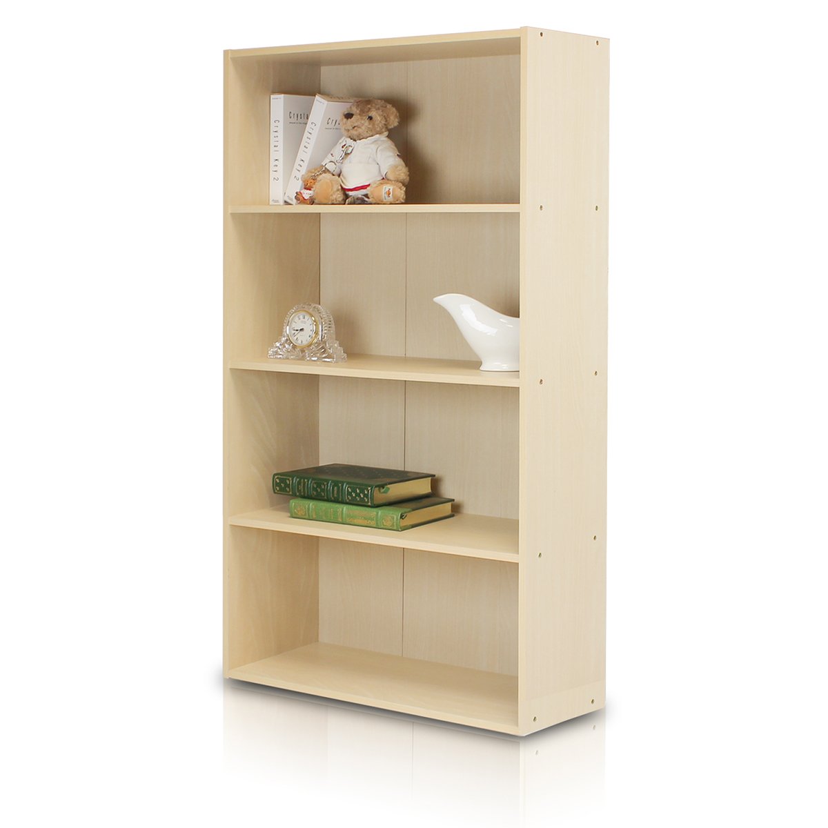 FURINO 11209SBE Color Box, Pasir Series, 4 Tiers, Width 23.6 x Depth 9.4 x Height 41.3 inches (59.9 x 23.9 x 105.9 cm), Steam Beech