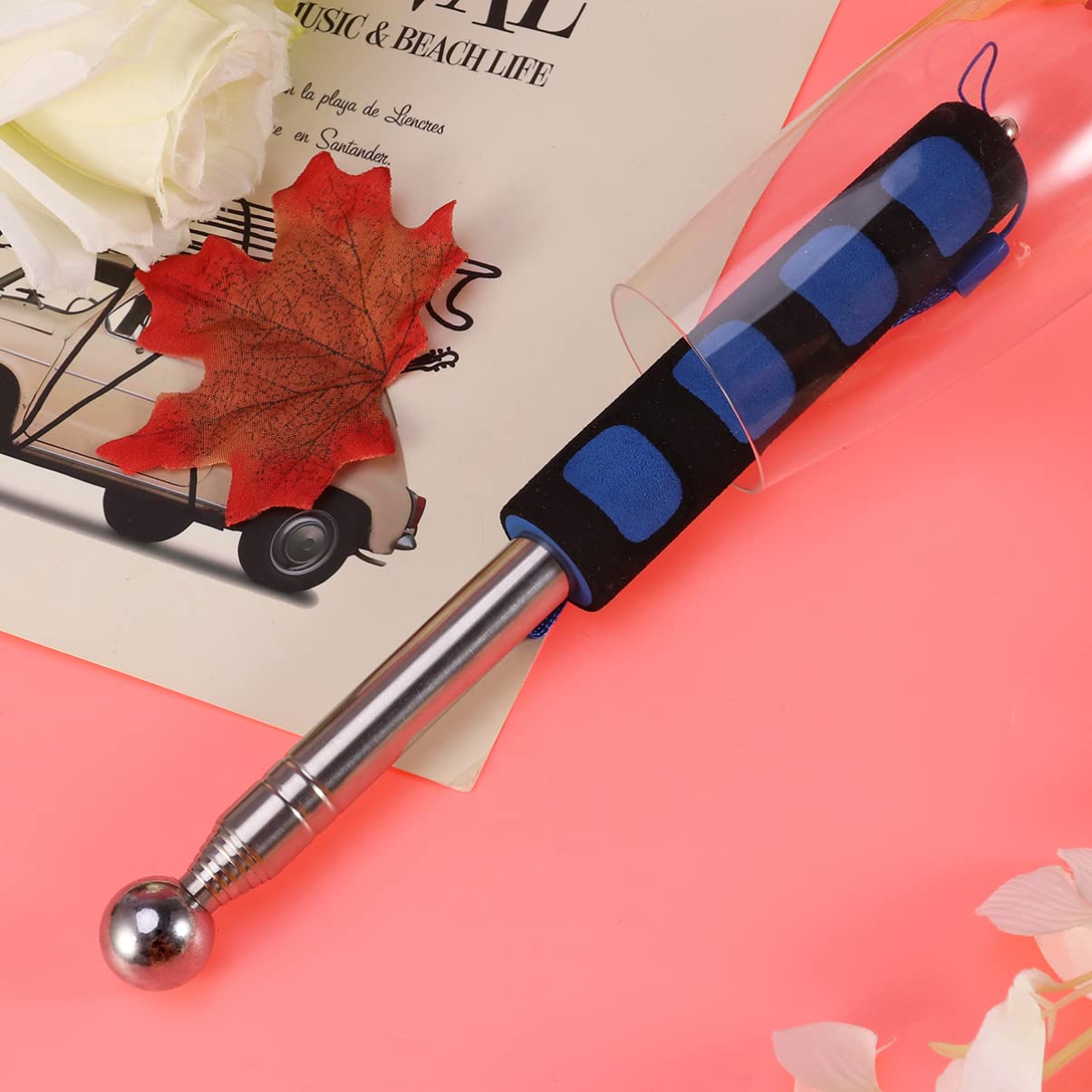 Scicalife 115cm Adjustable Test Drumstick, Hollowing Drum Hammer Sound Retractable Baton Thickened Stainless Steel Acceptance Tool For Home Wall Tiler Check