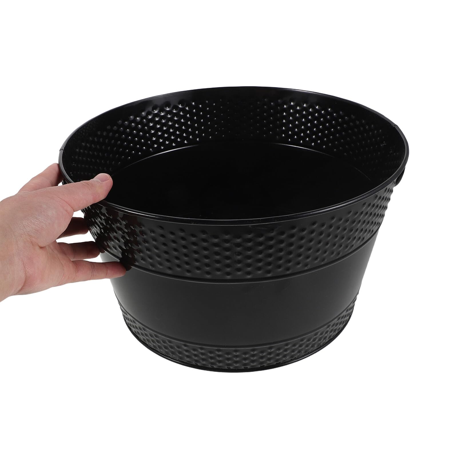 Sosoport Cubo de Almacenamiento de Carbón de Hierro Negro con Asas Dobles, Leñero Metálico para Chimenea Interior, Contenedor para Cenizas y Leña, 33 X 33 X 19 Cm, Soporte Práctico