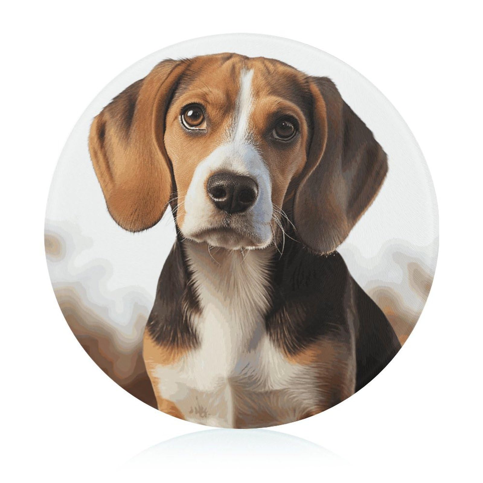 Planche à découper en verre ronde motif beagle pour fruits et légumes
