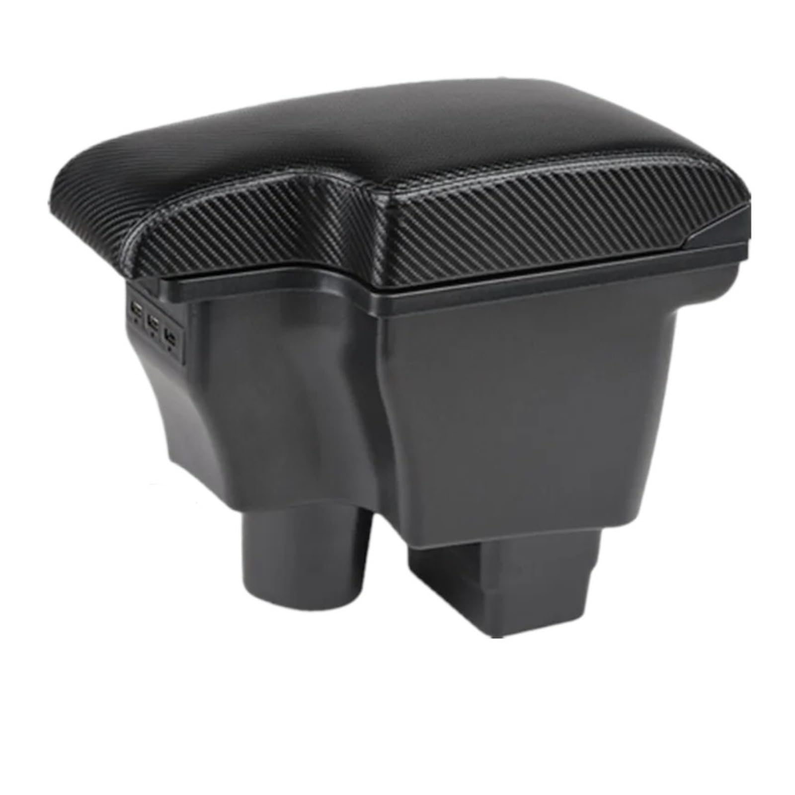Ggwqoops Car Armrests For Mazda 2 For Skyactiv For Version Car Armrest Box Storage Charging With USB Dedicated Retrofit Interior Accessories Armrest Box(C2 carbon fiber)