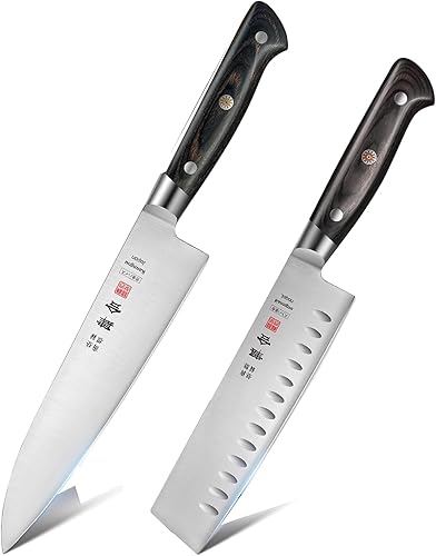 Cuchillo Nakiri de 7 pulgadas y cuchillo de chef Gyuto de 8.27 pulgadas