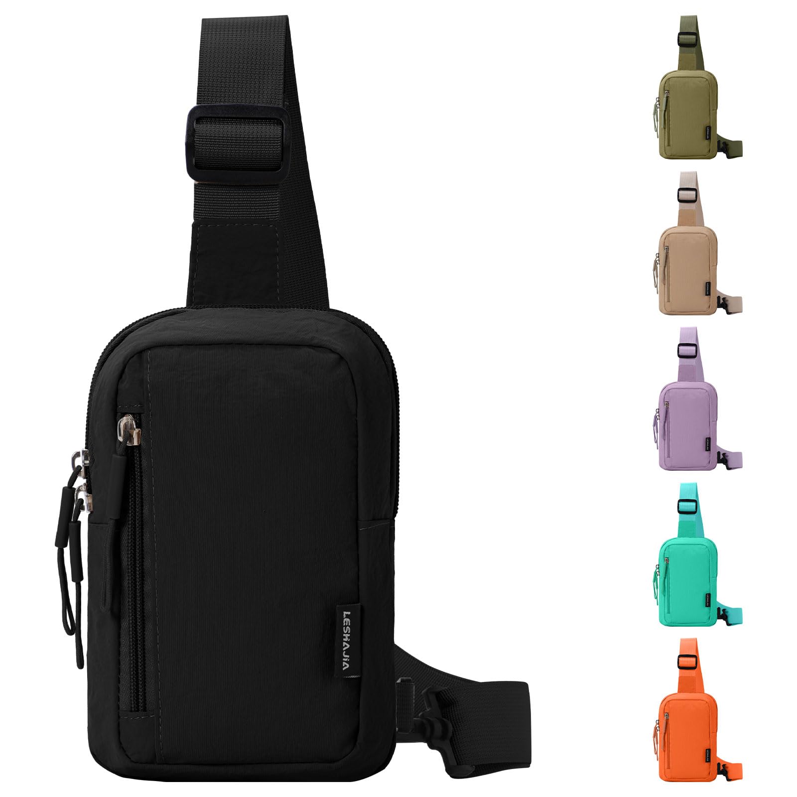 Mayoii Small Crossbody Bag for Women & Men– Lightweight Hiking Sling Bag, Ideal for Travel, Outdoor, Sports, Walking (Black)