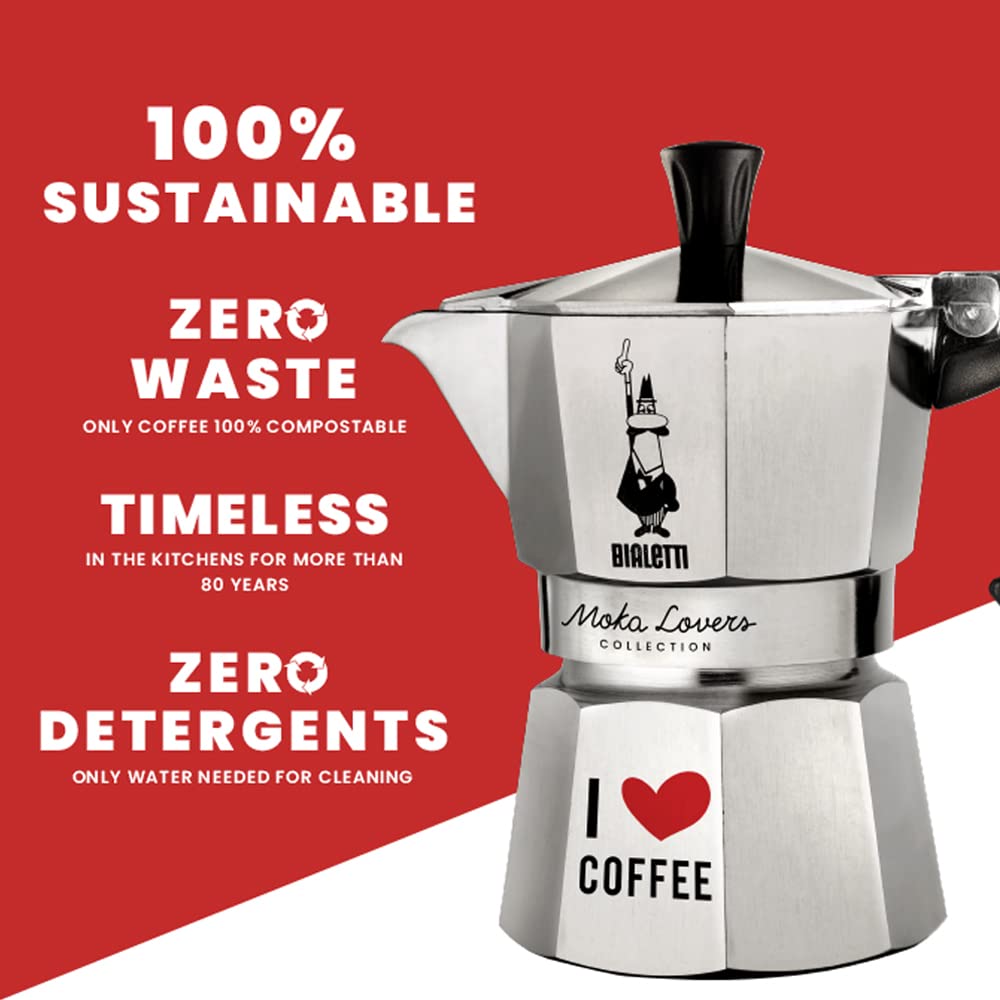 BIALETTI Mocha Express ILC 3 Cup Silver Direct Fire Type (Coffee