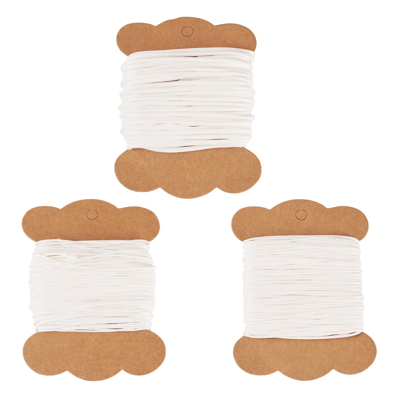 1mm White Korean Waxed Polyester Cord 66 Yards 0.8mm Wax Bracelet Cord Braiding Waxed String Beading String Threads for DIY Friendship Bracelet Necklace Jewelry Making 3 Sizes