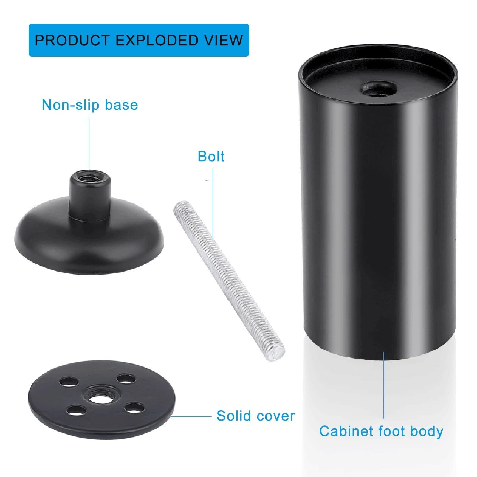 4 Gambe per Tavolo in Acciaio Inox, Gambe di Ricambio per mobili, Gambe Regolabili per tavolini, Gambe per divani, Gambe per mobili, Gambe per scrivania, Piedini per mobili da Bagno/Cucina (