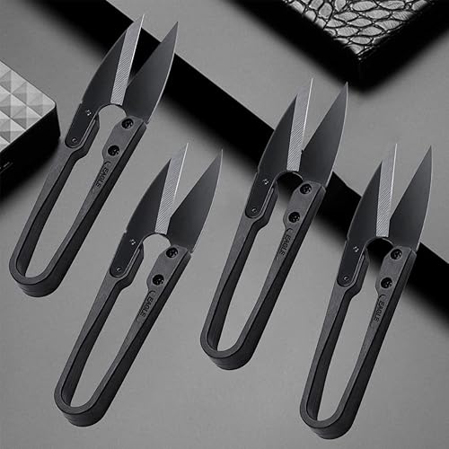 WUTA 10 tijeras de corte de acero negro en forma de U, tijeras de metal antioxidante para bricolaje, artesanía en cuero, suministros para el hogar