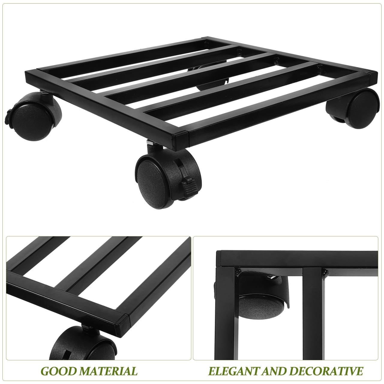 Soporte con Ruedas para Macetas Base Rodante para Plantas Y Jardineras Movilidad Fácil para Macetas Pesadas Uso En Interior Y Exterior Jardín Salón Y Comedor