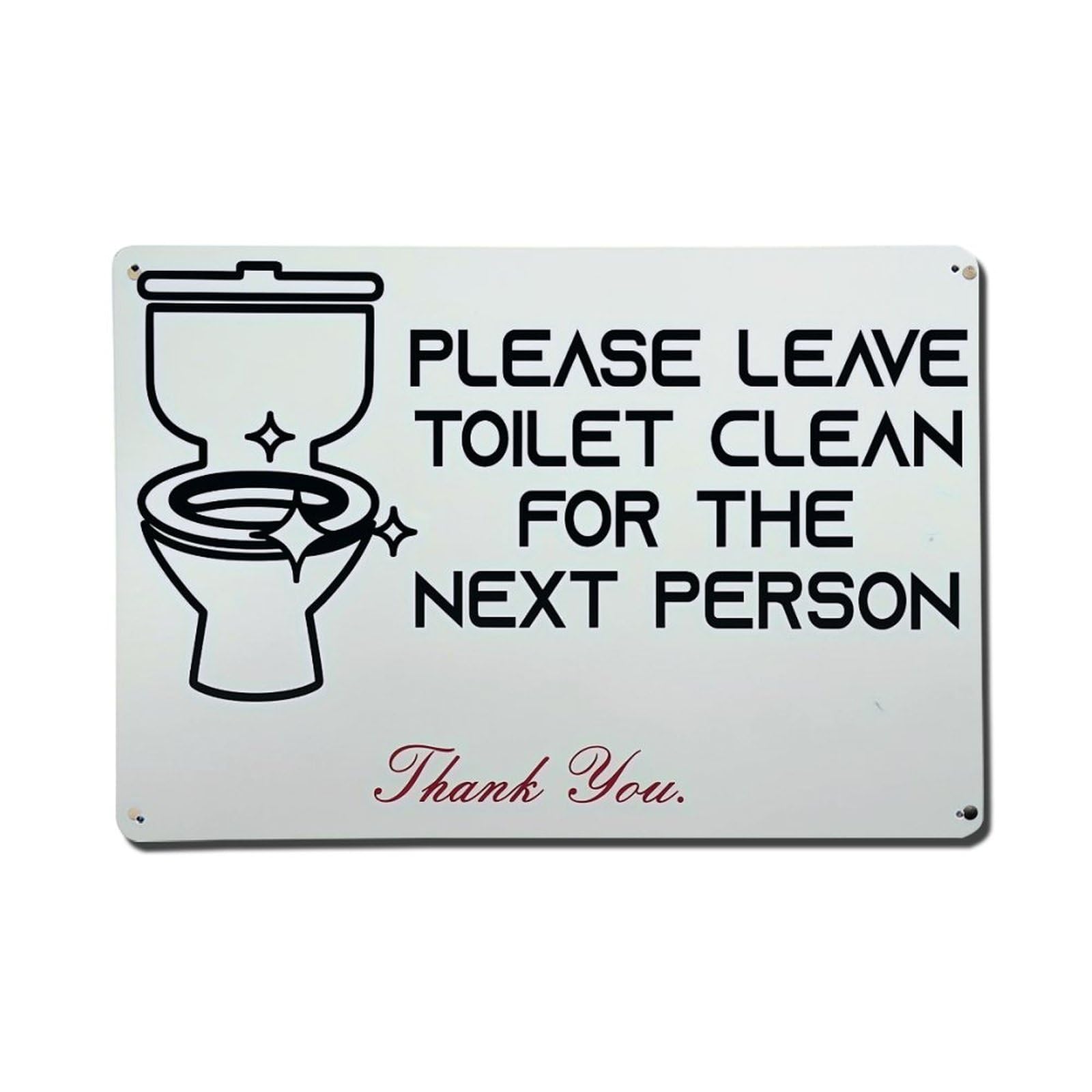 Jdfenggu Vintage Please Leave Toilet Clean Retro Metal Tin Sign, Metal Poster For Bar, Home, Man Cave, Kitchen, Laundry Room Art Decor 8X12 Inch