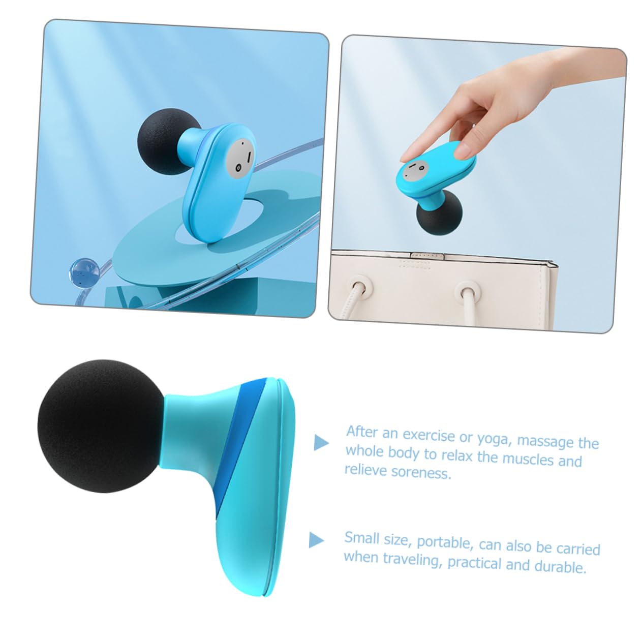 Masajeador Muscular Eléctrico de Bolsillo Portátil Herramienta de Masaje Manual para Rápido y Relajación Muscular Post Ejercicio Compacto y Fácil de Transportar