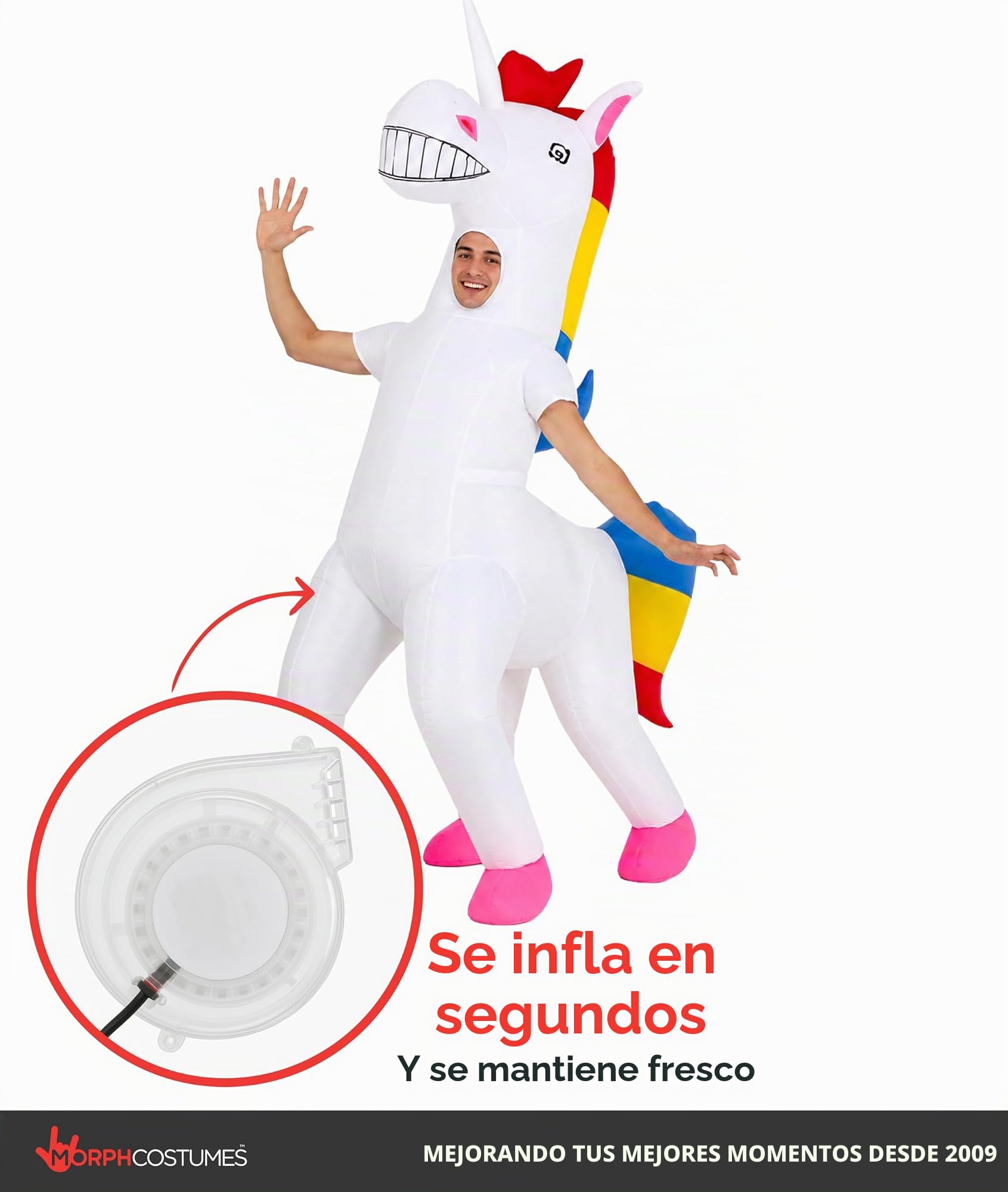 Morph Costumes Disfraz Unicornio Adulto Hinchable , Disfraz Despedida Soltera Talla Única