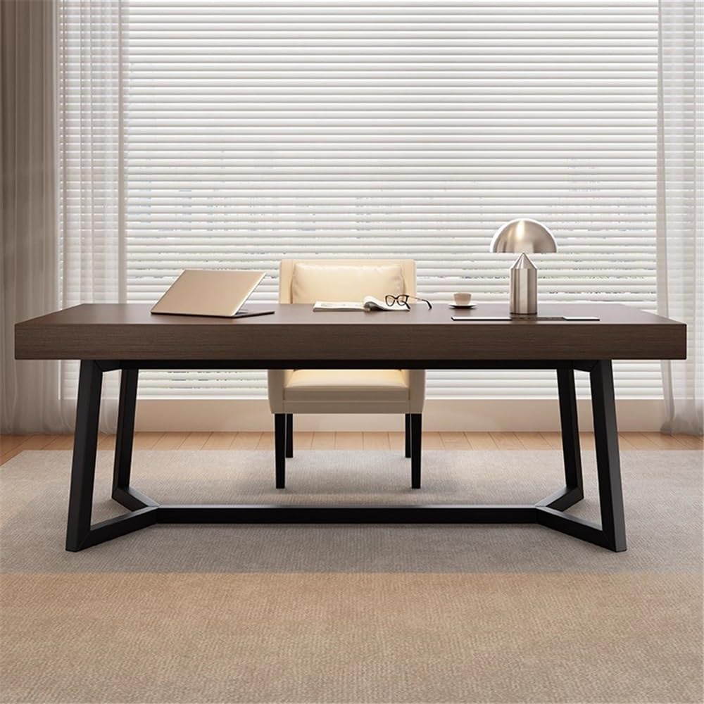 SDdPulse Scrivania da ufficio in legno massello con contenitore, tavolo moderno per casa e ufficio per spazio di lavoro o studio con stazione Charing, media
