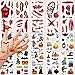 Halloween Tatuajes Temporales para Niños-Tomicy 20 Hojas Halloween Zombie Cicatrices Tatuajes Pegatinas con Falso Scab Sangre, Pegatinas Tatoos Infantiles Impermeables Calabaza Bruja