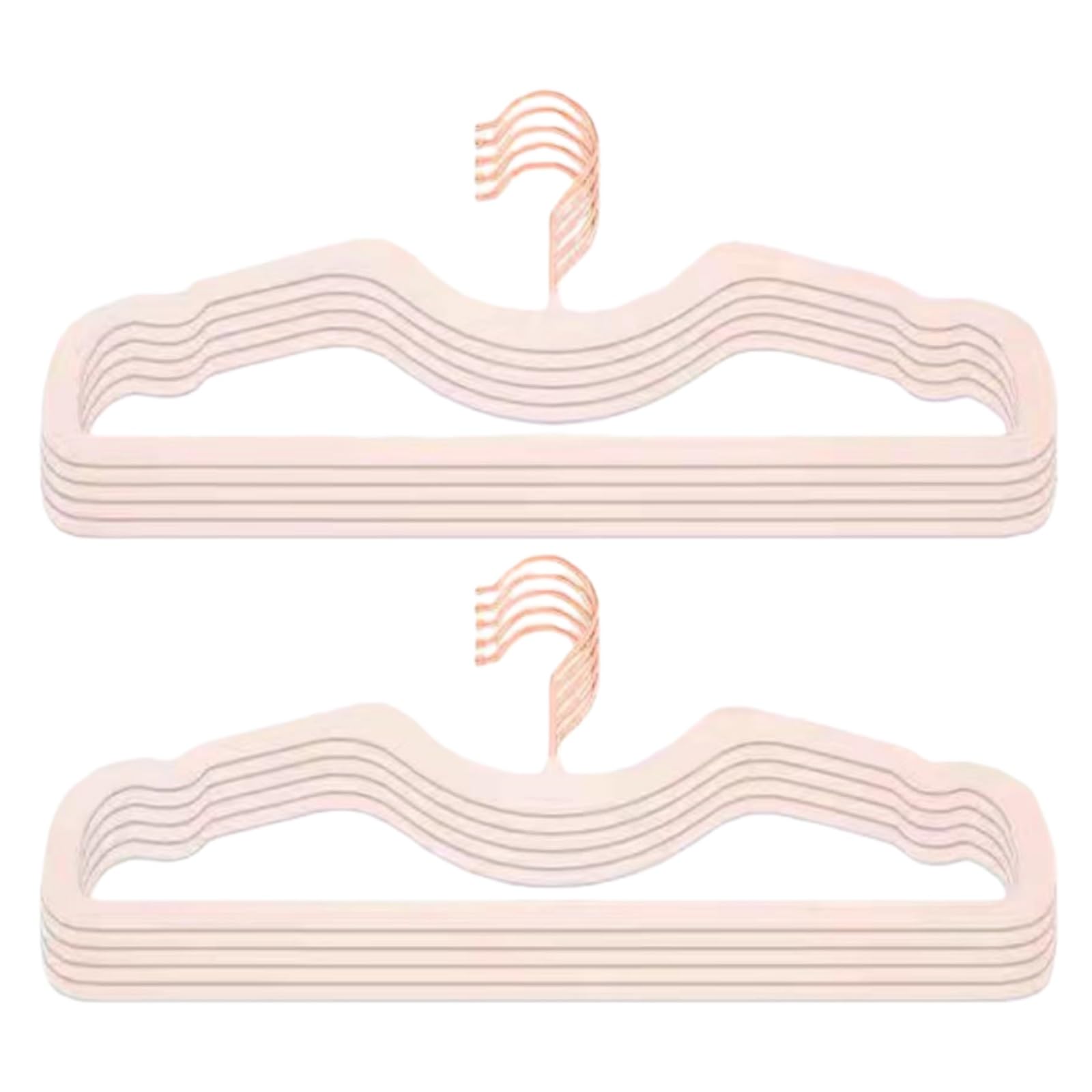 50 Perchas de Terciopelo for Pantalones, diseño ultradelgado de Cuello Corto con Gancho Giratorio de 360°, Perchas de Fieltro Antideslizantes, duraderas y Que ahorran Espacio.(Pink)
