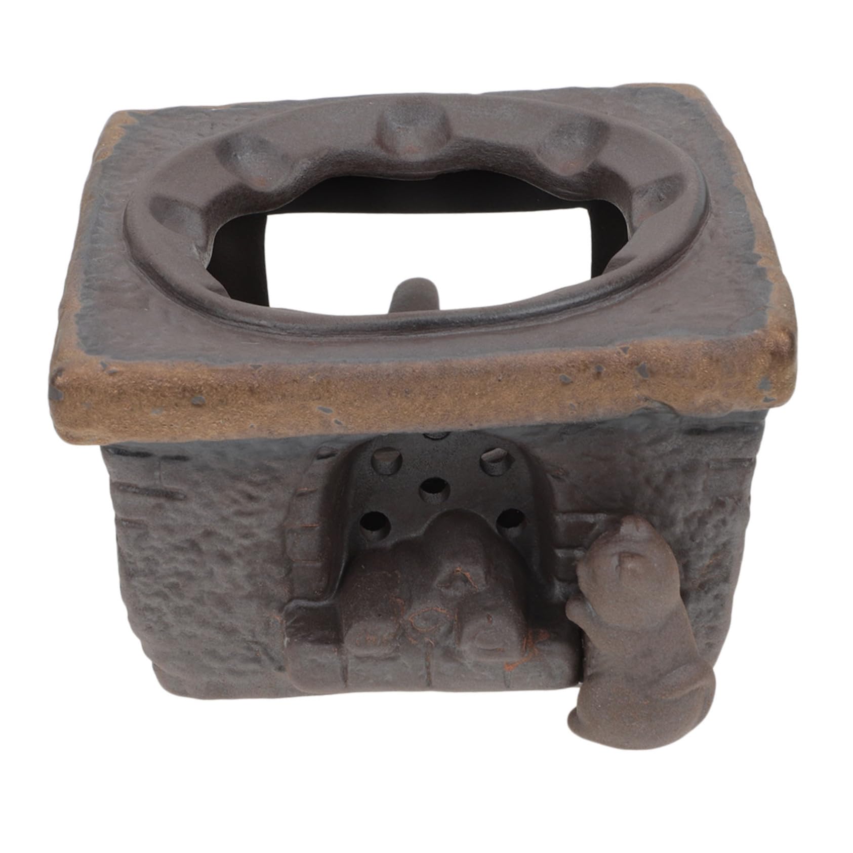 BRIGHTFUFU Retro Style Ceramic Teapot Warmer Heat Resistant Tea Stove Base Home Decor Decorative Teapot Heater for Candle Heat Preservation