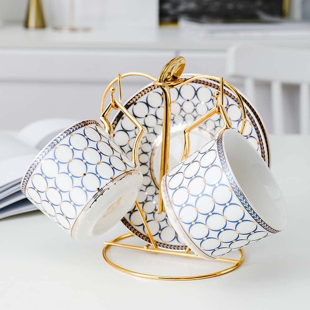 Ceramic Tea Set Pot Kettle Heat Resistant Infuser Bouilloire Theepot Coffee Cups Mugs Gold Handle