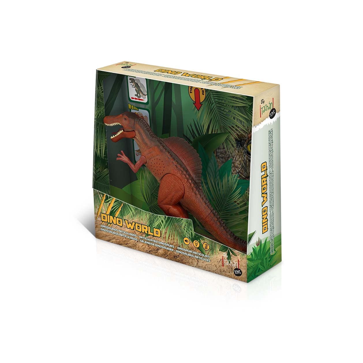 Tachan Spinosaurus Dinosaur with Realistic Sounds, Lights, Walking Function, Head Movement, Brown (780T00675)