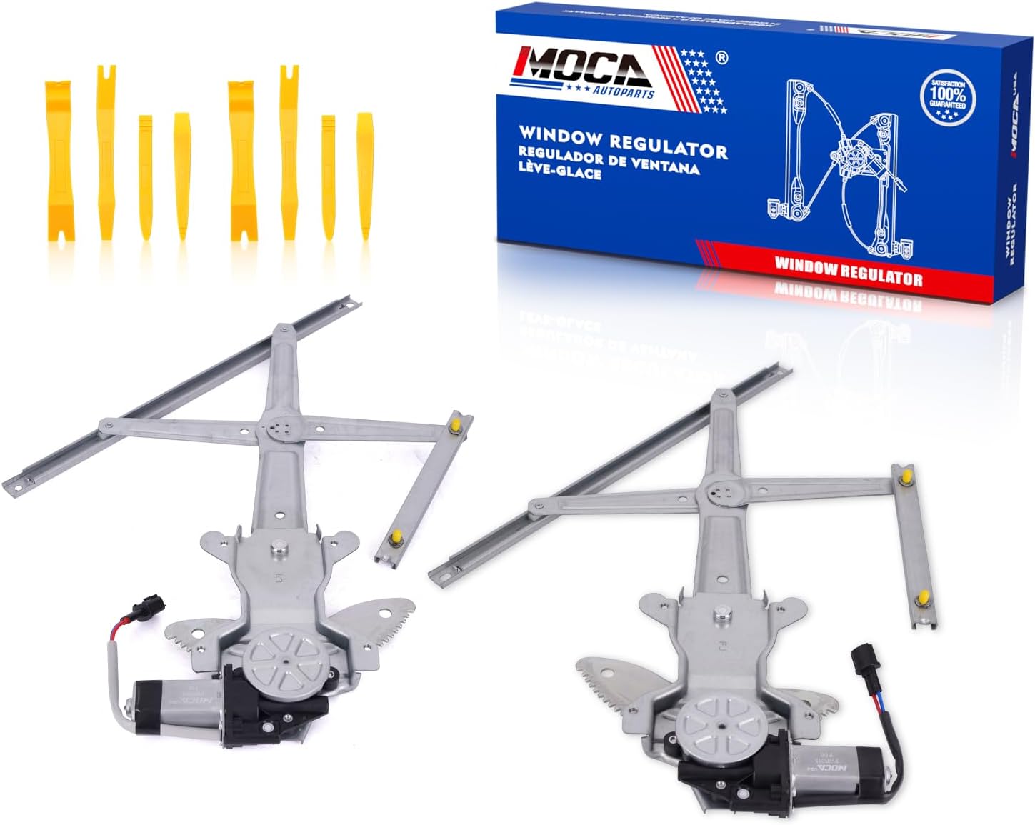 MOCA 741-014 741-015 2X Front Power Window Regulator Fit for Chevrolet 2007-2012 Colorado 2.9L 3.7L, for GMC 2007-2012 Canyon 2.9L 3.7L, for Isuzu 2007-2008 i-290 2.9L, for Isuzu 2007-2008 i-370 3.7L