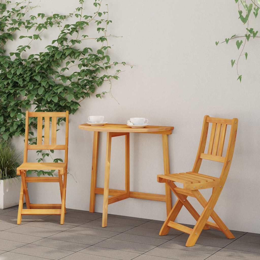 Zewnętrzne krzesła bistro z poduszkami, zestaw 2 sztuk, lite
