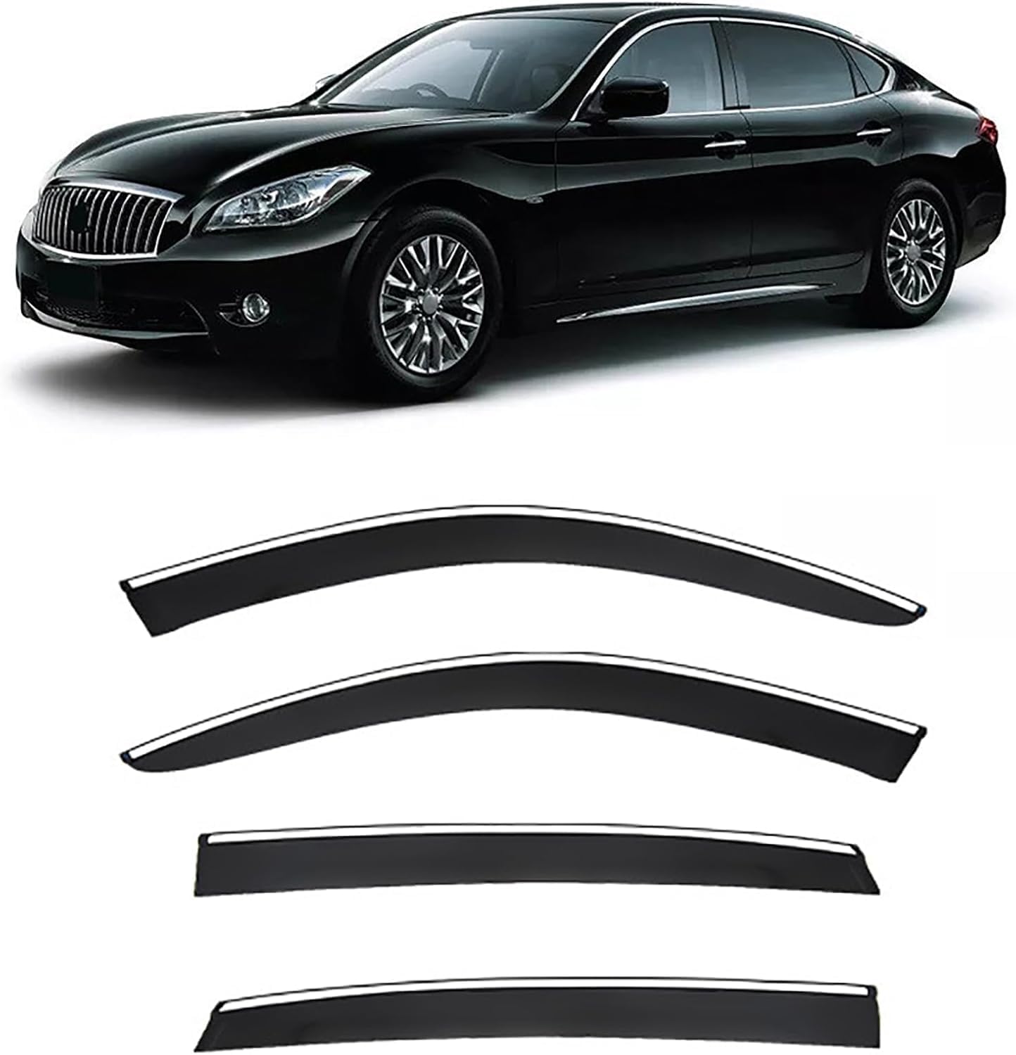 PANXUC Car Wind Deflectors for Mitsubishi Dignity MK2-HGY51 2012-2016, Side Window Wind Rain Deflector Window Visor Sun Rain Guard Smoke Guards
