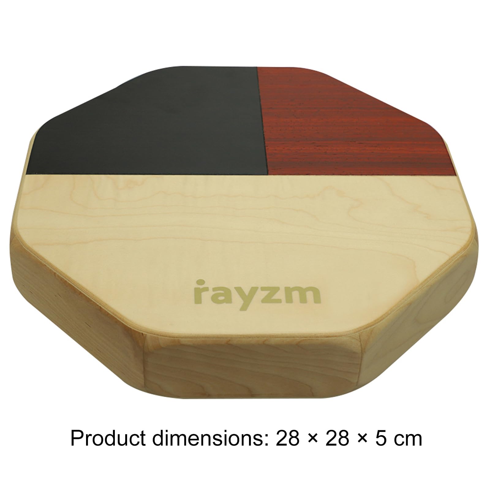 rayzm Cajon Drumbox Portatile con Borsa Imbottita, Tamburo a Mano Ottagonale Piatto Compatto, 3 Toni, Strumento a Percussione con Effetti Bongo e Rullante