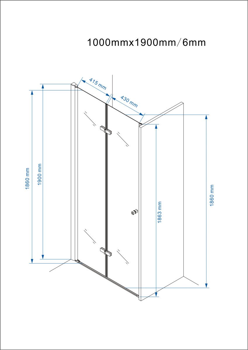 Yellowshop - Box Doccia Cm 70, 80, 90, 100, Porta Nicchia Soffietto Libro Pieghievole In Alluminio Cristallo Trasparente E Opaco 6mm Altezza Cm 190 (100 CM (Da 98 a 102 CM), TRASPARENTE)