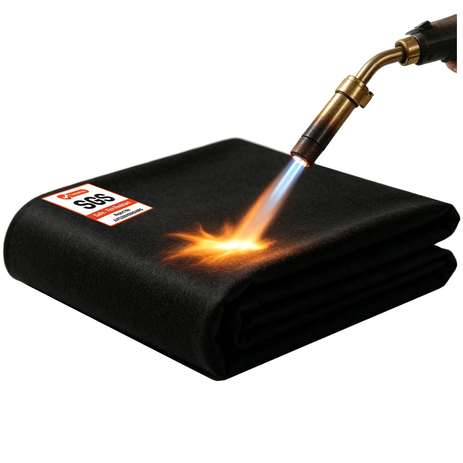 Manta para Soldadura, Almohadilla de Fieltro de Carbono Resistente a Altas Temperaturas, Tela de Protección Térmica de 10 mm de Grosor Que Soporta 1000 ℃, Flexible y Cortable,80 x 340 cm