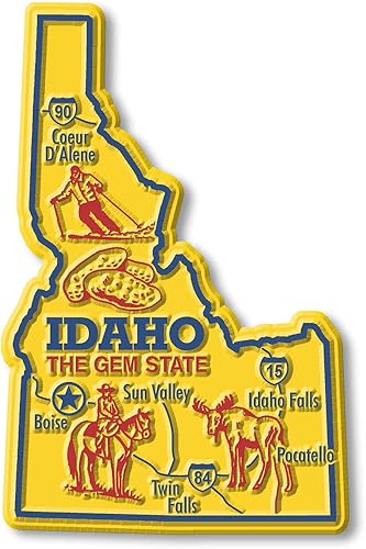 Idaho Giant State Magnet de Classic Magnets, 2.9 x 4.4 pulgadas, recuerdos coleccionables fabricados en los Estados Unidos disponible en Yaxa Peru