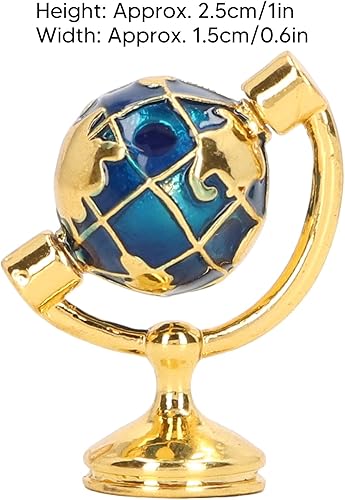 Miniatura 6 de 1:12 Miniature World Globe accesorios para casa de muñecas en miniatura Gold Realistic/Elegant Globe Dollhouse Muebles de estudio para casa de