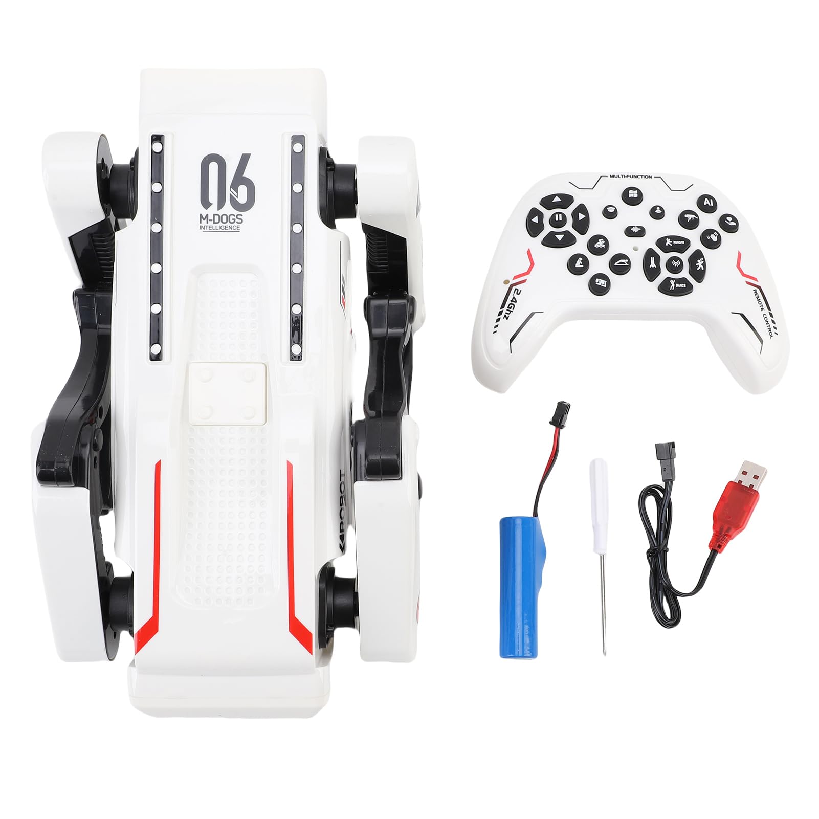 Perro Robot Inteligente, Juguete Stem Programable con IA, Control por Voz, Efectos de Luz y Música, Control Remoto Bluetooth, Programación de Acciones Interactivas, para Niños y