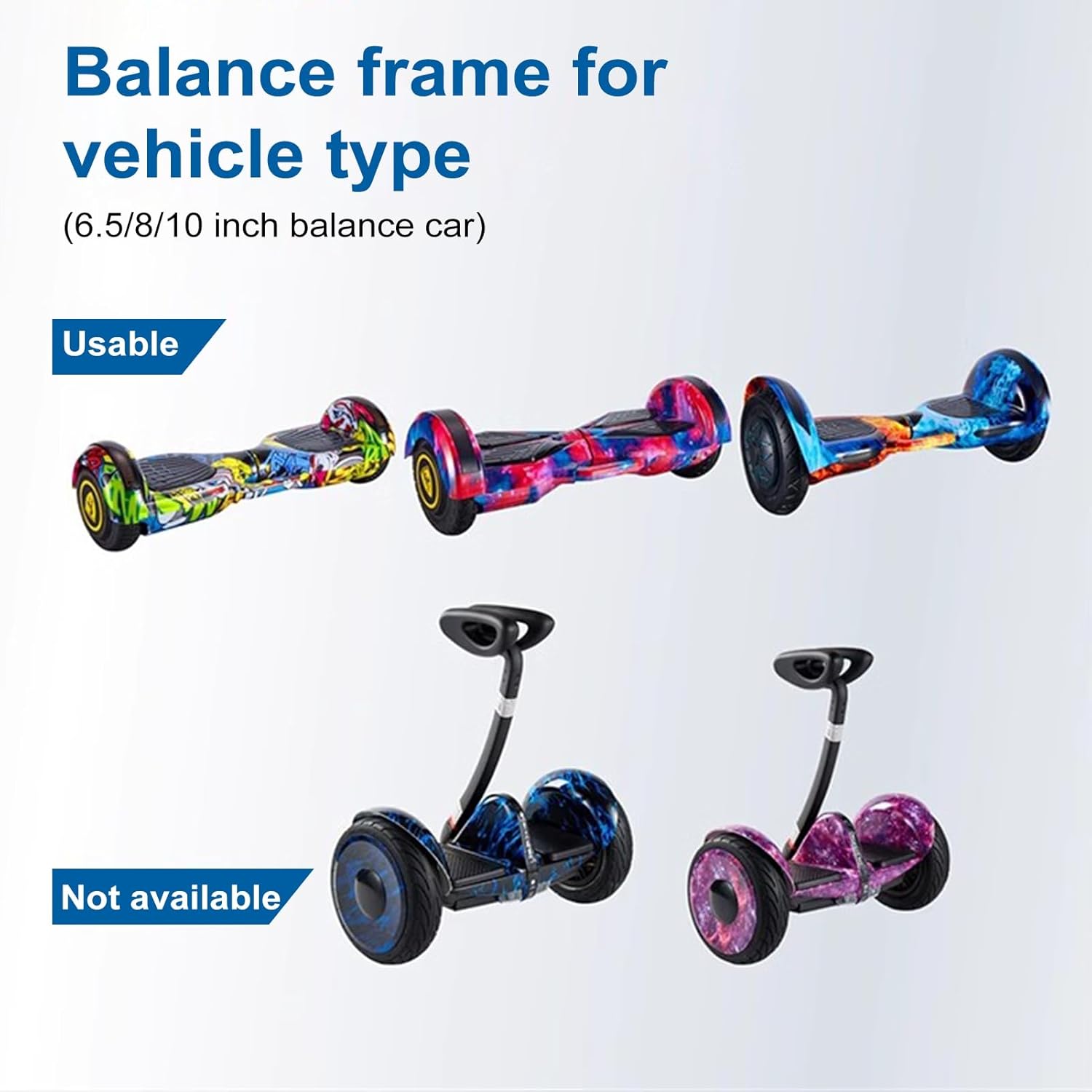 Hoverboards Go Kart Attachment for Kids & Adults, Accessory for Self Balancing Scooter, Hoverboards Seat Attachment, Fit for 6.5”-10” Hoverboards White