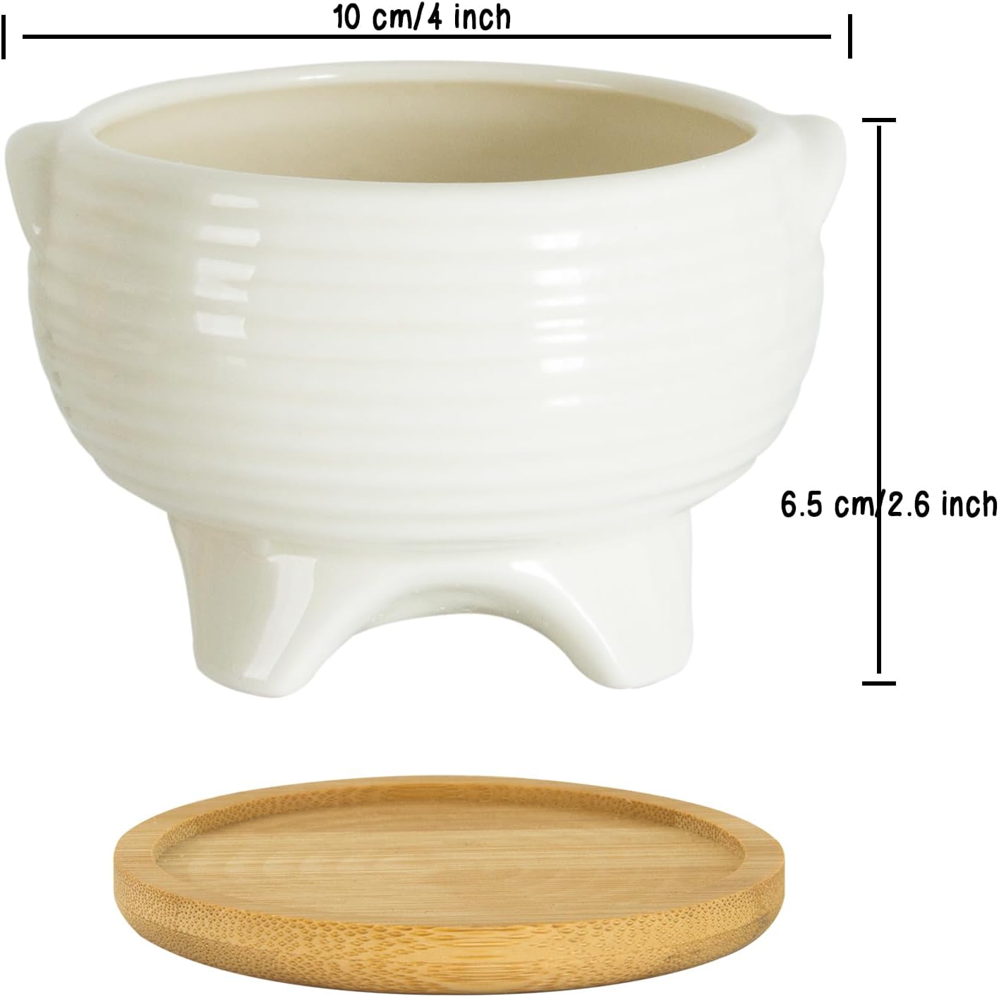ARTKETTY Succulent Pots - 4 Inch Small Plant Pots with Drainage Trays Set of 12, Ceramic Pots for Indoor Plants