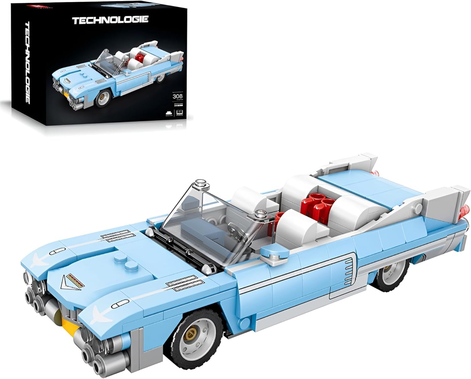 CIJINAYTechnic Sports Car Building Block Kit for Cadillac Eldorado, 308 PCS  Technic Racing Car Model Building Set, Super Car Building Brick, Vehicle