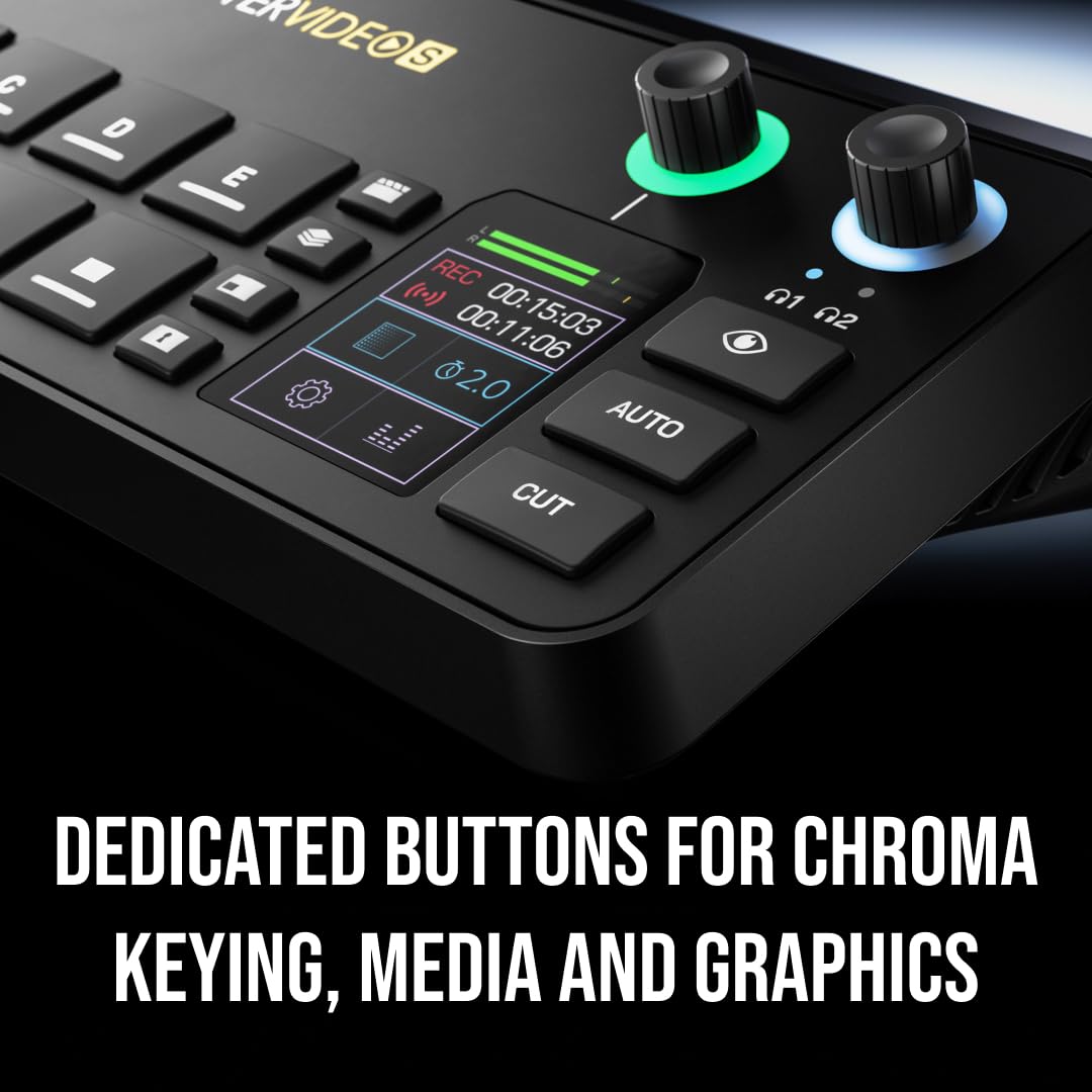 RØDE RØDECaster Video S – Video switcher per podcast e interfaccia audio – multi-camera, 4 ingressi video (HDMI e USB), 1080p60, scene da più sorgenti