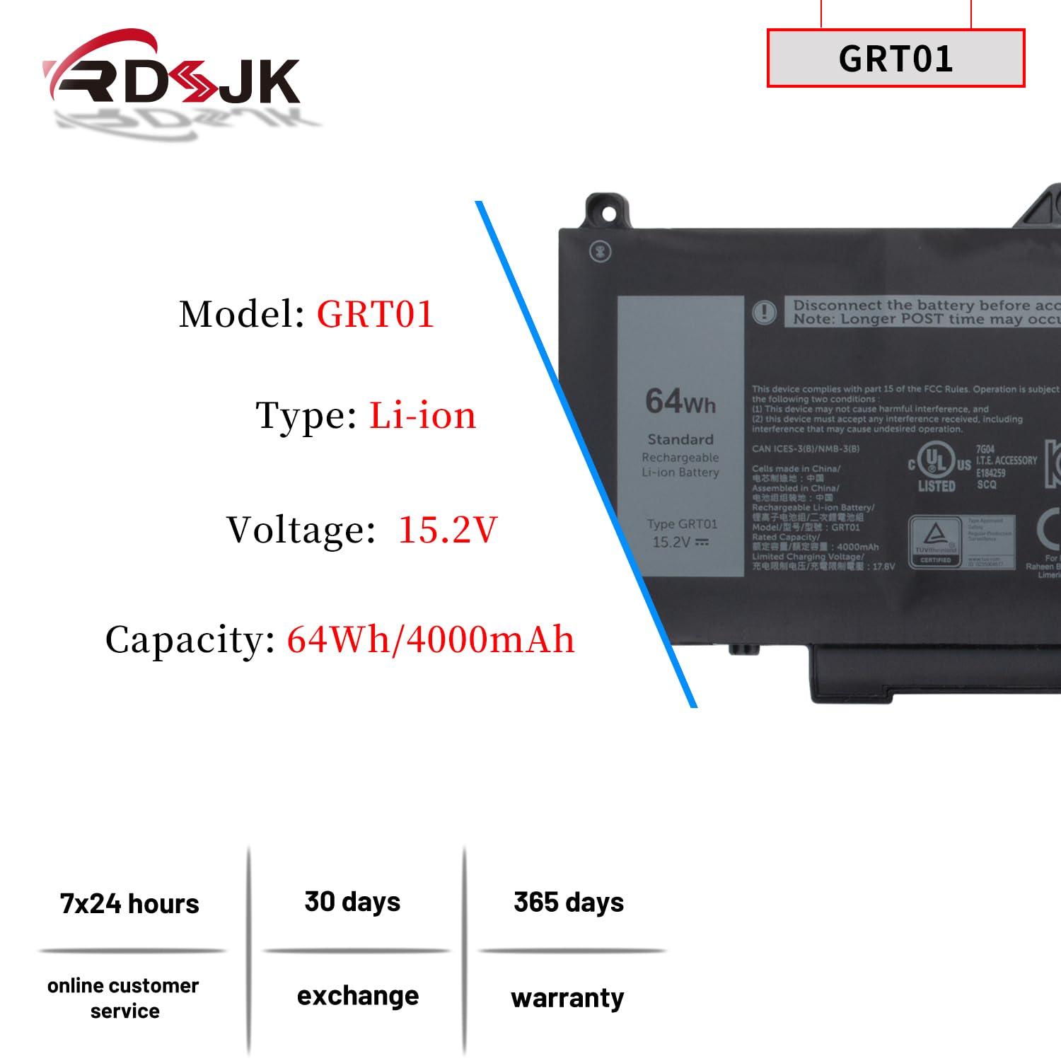 Amazon.com: GRT01 R05P0 VXD57 Laptop Battery for Dell Latitude